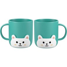 THE ZAKKA 繽紛多彩貓咪漱口杯, 綠色, 2個