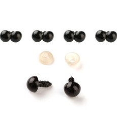 나사형 인형눈 단추 9mm 10p, 10개, 블랙