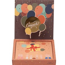 COMO SIEMPRE 恭喜字樣彈出巧克力禮盒, 1入, 140g