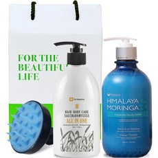 DrHopkins 啤酒酵母多合一洗髮沐浴乳 500ml+Pogonia保濕身體膏乳液 500ml+頭皮泡沫刷+購物袋, 1組