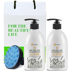 DrHopkins 啤酒酵母多效合一洗髮沐浴乳 500ml*2入+頭皮泡沫刷+購物袋, 1組