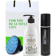 DrHopkins 啤酒酵母多合一洗髮沐浴乳 500ml+Incannu Idebenone多合一乳液 150ml+頭皮泡沫刷+購物袋, 1組