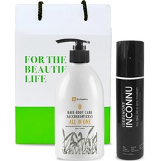 DrHopkins 啤酒酵母多合一洗髮沐浴乳 500ml+Incarnu Idebenone多合一乳液 150ml+購物袋, 1組