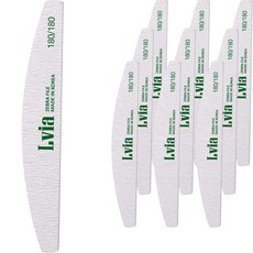 Lvia 180/180 斑馬紋半月形指甲銼, 10個, 灰色