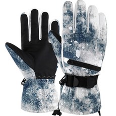 마이소이 야외 스포츠 터치 스크린 플러스 스키 장갑 양손 세트, 08 데님 블루 그래피티, 1개