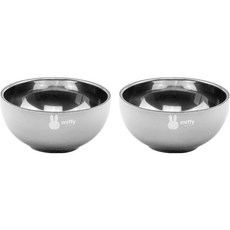 幼兒用雷射米菲不鏽鋼雙層碗, 單一顏色, 2個