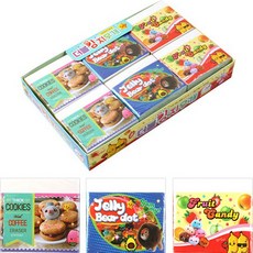 Friends 雙層特大橡皮擦 3款 x 4入組, 糖果, 餅乾, 果凍, 1套