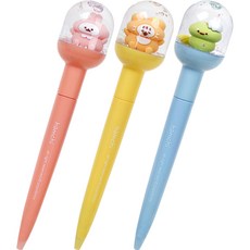 4000 햄치 워터볼펜 3종 세트 0.5mm, Yellow, Blue, Pink, 1세트