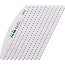 Lvia 240/240 斑馬紋半月形指甲銼, 10個, 灰色