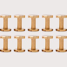 黃銅平面鉚釘 10mm 10入, 單一顏色, 10個