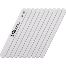 엘비아 100/100 지브라 일자 손톱 파일, 10개, 회색