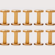 黃銅平面鉚釘 12mm 10入, 單一顏色, 10個