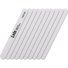 Lvia 150/150 斑馬紋一字指甲磨棒, 10個, 灰色