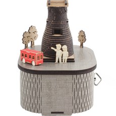 YoungModeler 英工房 DIY 旋轉木製音樂盒 慶州瞻星台 3D立體拼圖, 混合顏色, 1個