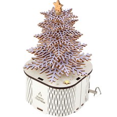 영공방 DIY 회전우드 오르골 우든 트리 3D 입체퍼즐, 1개