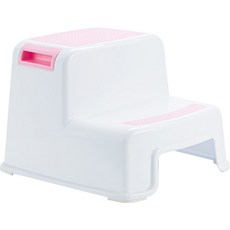 Rich Duck 雙層防滑腳踏凳, 白粉色, 1個