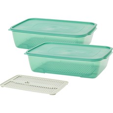 EASY&FREE 冰箱整理保鮮盒 6500ml 2入+過濾盤, 1套