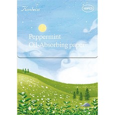 Fuzz生活健康 便攜式臉部吸油麵紙 薄荷, 1個, 100入