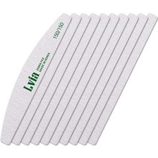 Lvia 150/150 斑馬紋半月形指甲銼, 10個, 灰色