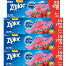 Ziploc 密保諾 冷藏用夾鏈袋 4盒組, 1套, 混合