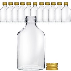 Mirkorea 玻璃威士忌迷你方形瓶 金色, 12個, 100ml