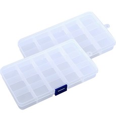 퍼즈생활건강 다용도 칸막이 조절 악세사리 정리함, 투명, 2개