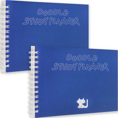 아이코닉 두들 스터디플래너 2p, Blue, 1세트