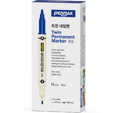 펜맥스 트윈네임펜 12p, 청색, 1개