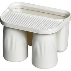 hillo Easy Premium 牙刷漱口杯架 2孔 + 漱口杯 2入, 白色, 1套