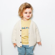 milk mile 童款開心擊掌刺繡寬鬆針織開襟衫