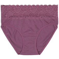 여성용 면 레이스 하이웨스트 맥시 팬티 3p
