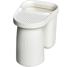 hillo Easy 優質牙刷漱口杯架 1孔 + 杯, 白色, 1套