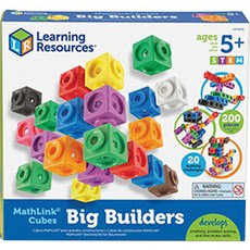 Learning Resources Mathlink積木玩具 LER9291 200入組, 紅/橙/黃/綠/藍/紫/粉/黑/白/棕