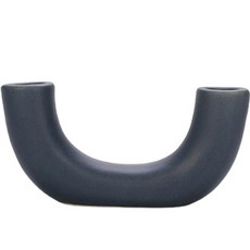 圓形U型雙頭北歐風陶瓷燭臺 蠟燭架, 海軍藍