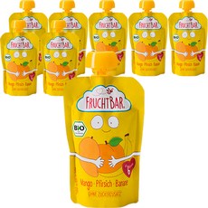 프루트바 유아용 생과일 퓨레, 망고 + 복숭아 + 바나나 혼합맛, 100g, 8개