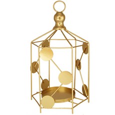 ganjiathome 可懸掛鳥籠造型香氛蠟燭燭台, 02 六角形