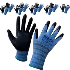 GMG NBR泡棉微抓力塗層工作手套 L 雙手組 W2001N, 混合色, 10套