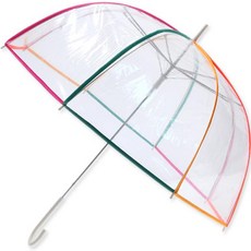 Jinystar 直紋滾邊圓頂POE長柄傘 LUJSU80003