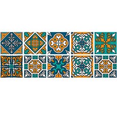 Quardi 磁磚貼紙 10張, 綠橘色