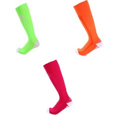SNF 컬러풀 Performance 축구양말 3켤레 세트, 58(형광 + 회색 무늬, 주황 + 흰색, 레드 + 흰색), 1개