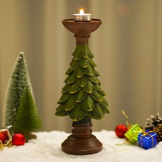 聖誕裝飾小蠟燭架, 綠色+棕色