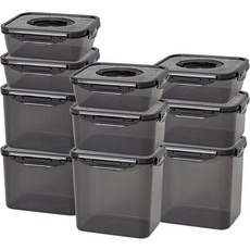 EASY&FREE Black Lock 單把手密封容器 1號 10件組, 1套, 密封容器10件組