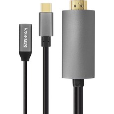 HDtop SOLTOP USB C型 4K 60Hz HDMI 鏡像 100W 充電線 SOLTOP-947, 1個, 1.8m, 混合色