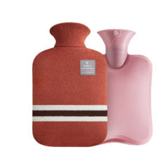 生活愛讚 大尺寸保溫熱水袋 熱敷袋 暖暖包 橘色 1000ml, 1套