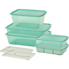 EZNFREE Tough Wavekeep 大容量冷凍收納盒 4 種 + 3 個托盤 + 3 個隔層共享套組, 1套