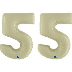 GRABO BALLOONS 數字 5 鋁箔氣球 大, 2個, 橄欖綠