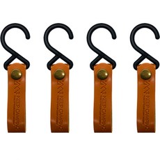 KEEP 캠핑 감성 다용도 가죽 후크, 브라운, 4개