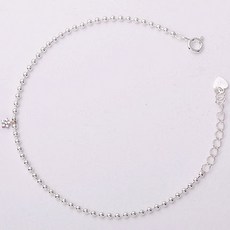 미니아트 여성용 아기별 925 실버볼 체인 발찌 G544F