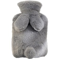 生活愛讚 兔子保溫熱水袋 熱敷暖暖包 麻灰色 500ml, 1套