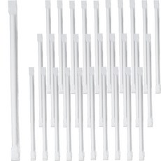 紙吸管 獨立包裝 白色 25公分, 500入, 1個